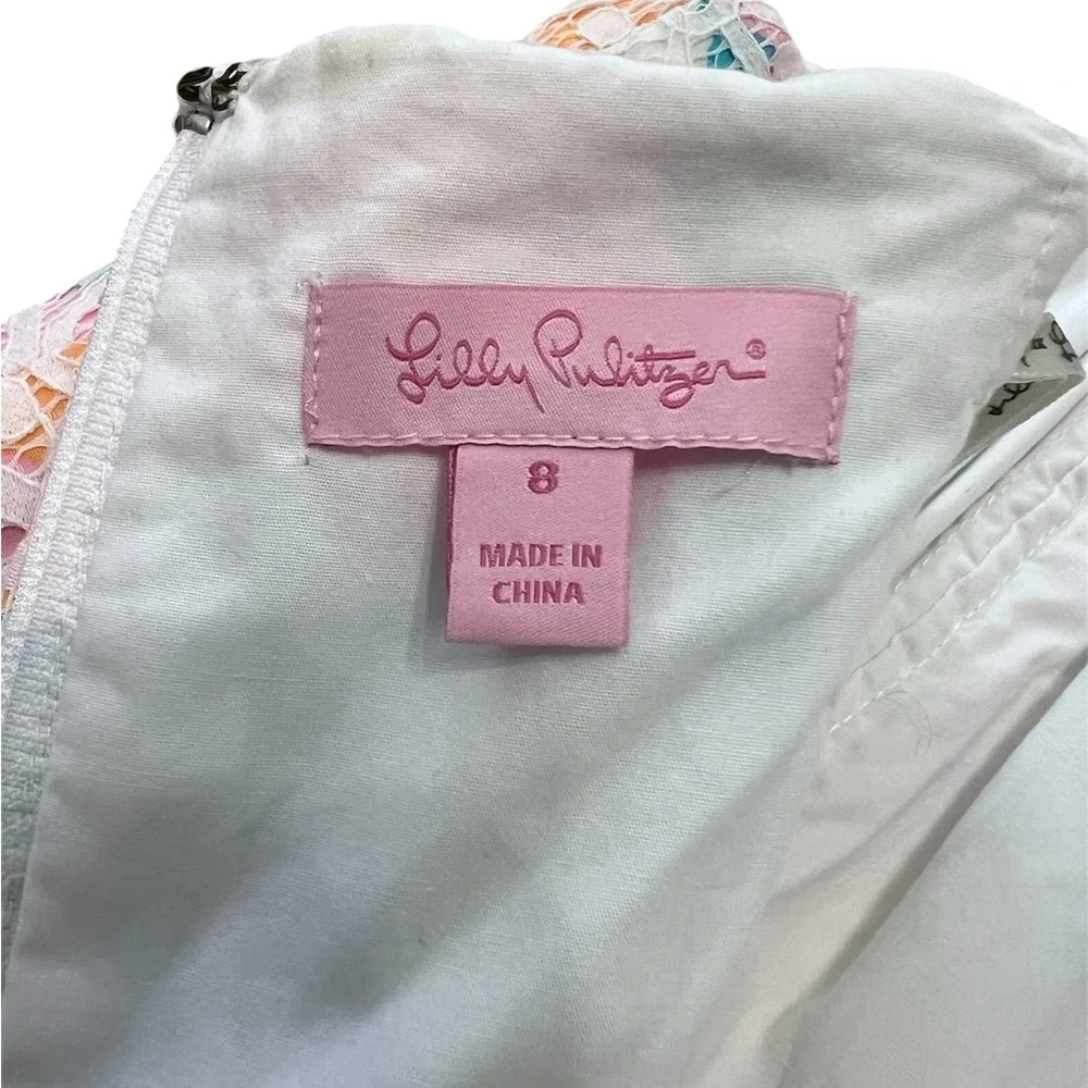 LILLY PULITZER LOTTIE STRAPLESS with Salisbury lace overlay dress size 8 EUC - Picture 6 of 7